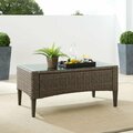 Claustro Outdoor Wicker Coffee Table, Oatmeal & Light Brown CL3036204